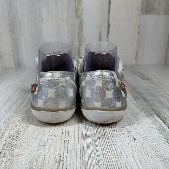 Dr Scholl's Maylee Lace Up Sneakers Geometric Silver Metallic Polka-Dot #65 - Picture 9 of 12